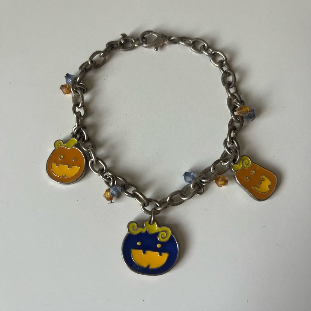 Halloween spooky pumpkin charm bracelet